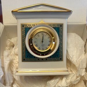 Lenox White Porcelain Classic Edition Desk Clock